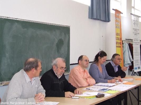 Jean-Yves Gervais-ancien président. Jean Raynaudon. Yves Averty-directeur. Sylvie Boisnard-du bureau. Bernard-trésorier pendant l'assemblée générale.