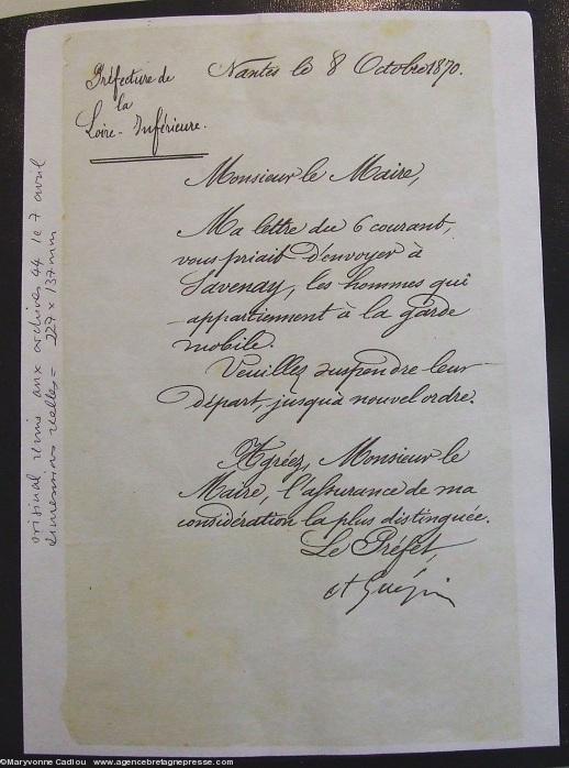 La lettre de Ange Guépin. La lettre de Ange Guépin.