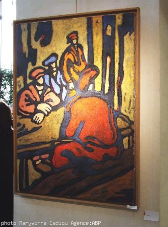 Jacques Godin 1995. "Au café du port". Le premier tableau de la collection. Jacques Godin 1995. "Au café du port". Le premier tableau de la collection.