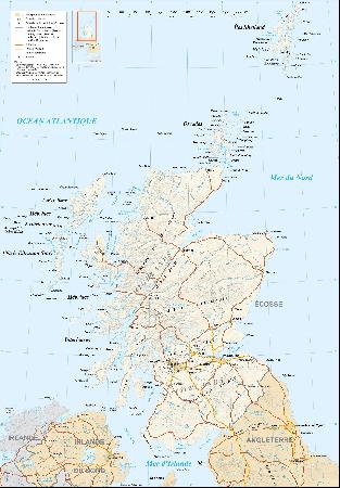Carte topographique de l\'Écosse. Éric Gaba. (Wikimedia Commons. GNU Free Documentation License).