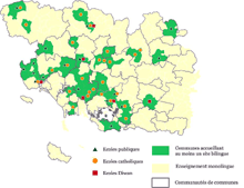 Offre d\'enseignement bilingue dans le premier degré rentrée scolaire 2007.