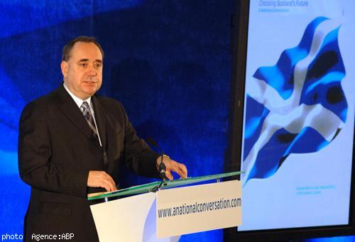 Alex Salmond  Premier ministre d\'Écosse et leader du parti indépendantiste SNP.