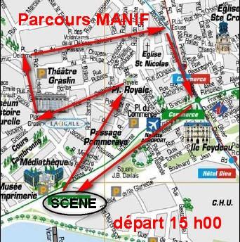 Le parcours de la manif.