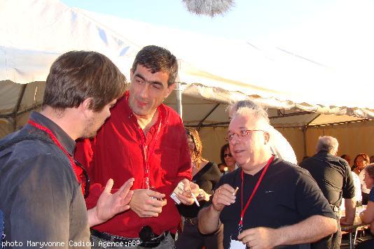 André Le Meut <i>back stage</i> avec Paskal Lamour. André Le Meut <i>back stage</i> avec Paskal Lamour.