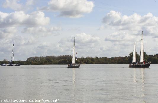 Pen Duick II devant Pen Duick V. Au fond le 60 pieds. Pen Duick II devant Pen Duick V. Au fond le 60 pieds.