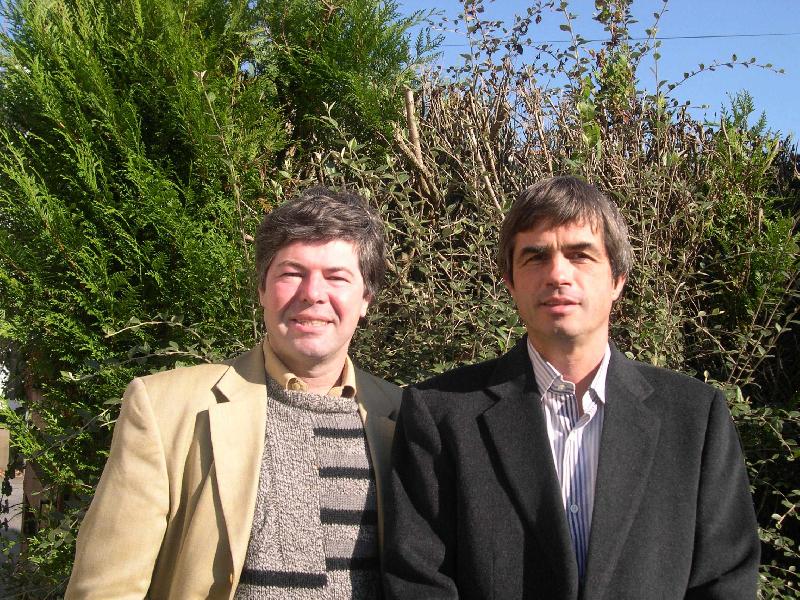 Émile Granville Deputy-Mayor of Redon and Gaël Le Bras Town Councillor of Redon members of the Breton Party.