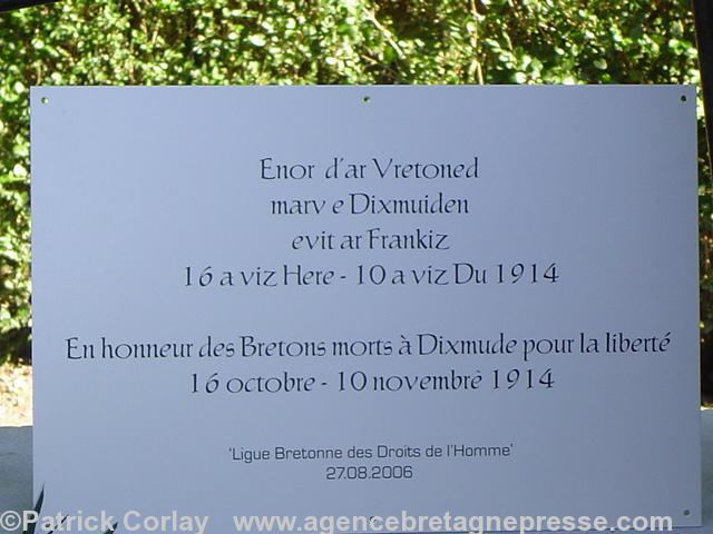 Plaque commémorative de Dixmude.