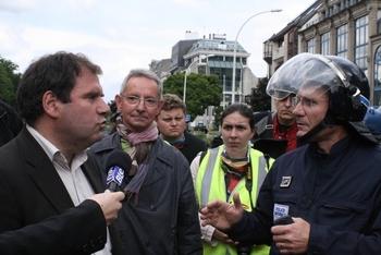 Christian Troadec  à la tête du mouvement de fronde pour sauver 
l\'hôpital de Carhaix.