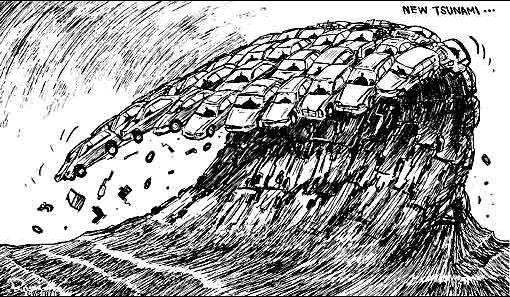 Le danger d\'un nouveau tsunami à Plouray illustré dans <i>Le Cri du COB</i>... Cliquer pour agrandir.