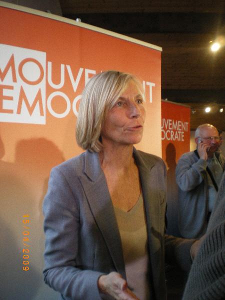 Marielle de Sarnez Vice Présidente du MoDem en charge de l\'Europe. (Tête de liste en Ile-de-France)