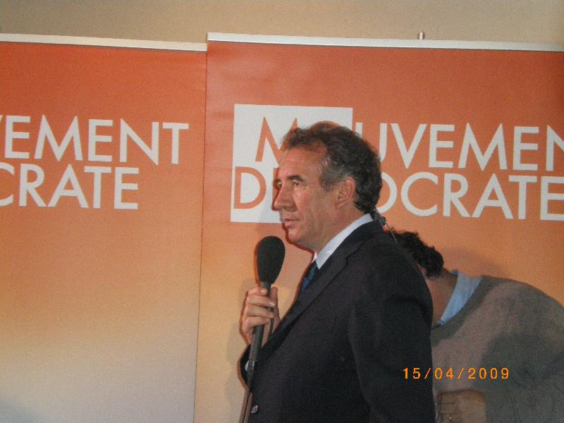 François Bayrou Président du Mouvement Démocrate lors de son discours de clôture.