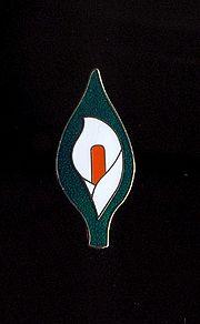 Easter lily badge (above) worn by Irish Republicans over the Easter period
