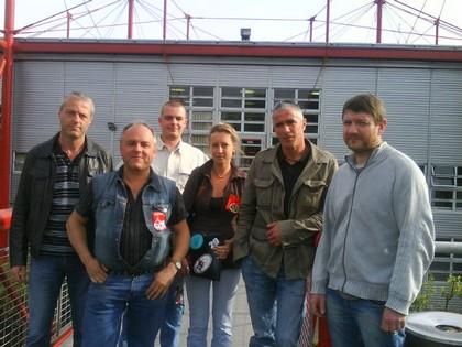 en arrière plan Ronan LE GALL reçu par les représentants syndicaux de Cummins filtration