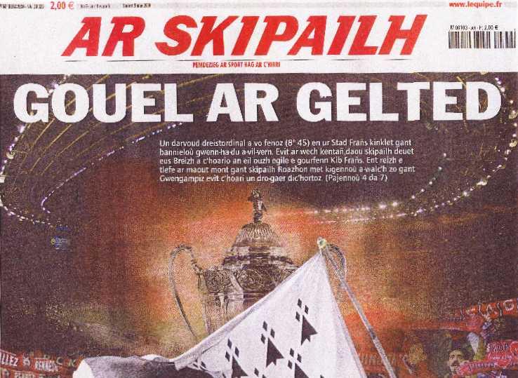 L\'Équipe samedi 9 mai 2009. Haut de la Une.