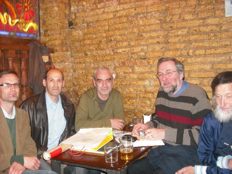 From left to right: Rhisiart Tal-e-bot Julen Calvo Jiménez Iulen Urbiola Loiarte Cathal Ó Luain and Séamus Ó Beoláin