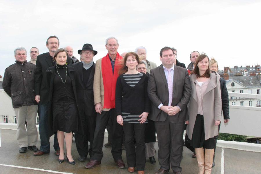 Les candidats de Loire-Atlantique avec Christian Troadec à la Tour Bretagne à Nantes.