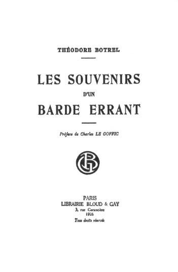1926. Préface de Charles Le Goffic. À lire en ligne (voir dans le texte). 1926. Préface de Charles Le Goffic. À lire en ligne (voir dans le texte).