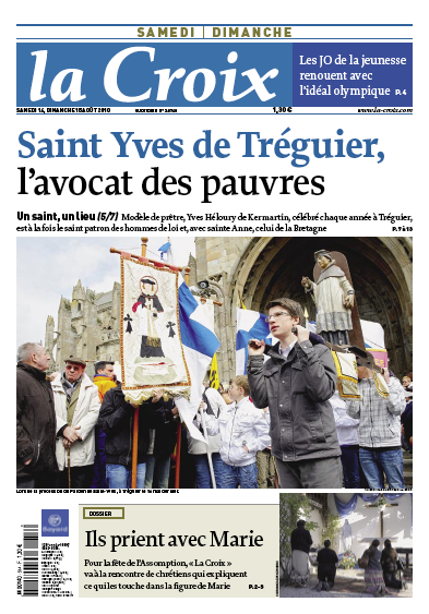 La Une de La Croix du 14 août 2010.