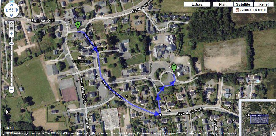 Plan pour se rendre au restaurant scolaire de Gouesnac\'h