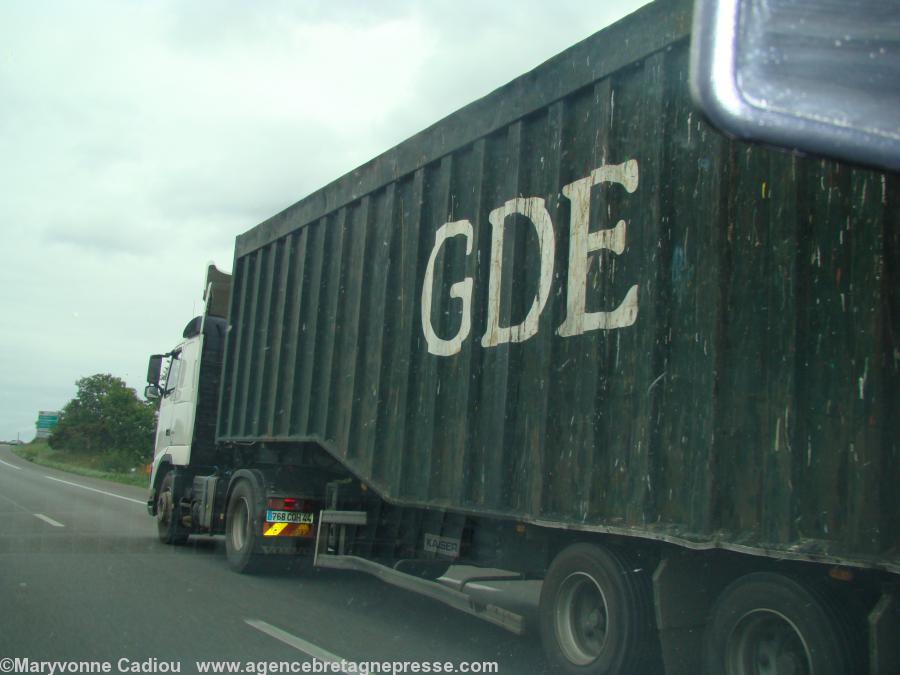 Un camion GDE aux environs de Saint-Nazaire en septembre dernier.