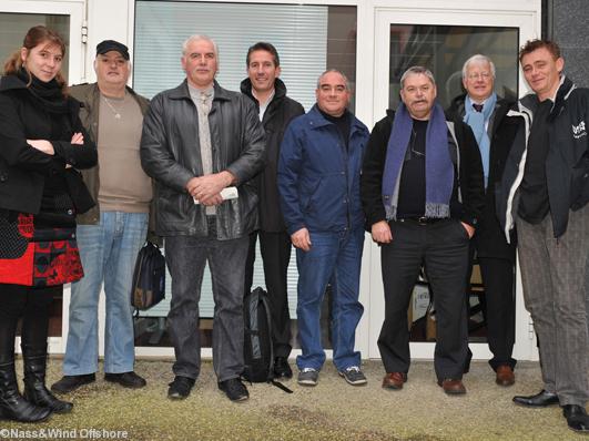 De gauche à droite : Violaine Merrien Alain Coudray Pascal Lecler Jacques Barreau Yannick Hemeury André Le Berre Olivier Schwebel et Jean Leclerc.