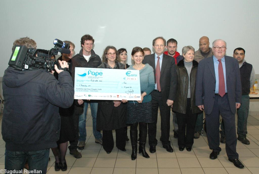 La Fondation Agir pour l\'emploi a remis 20.000 € à l’association EPI Entreprise pour l’insertion à Pacé.