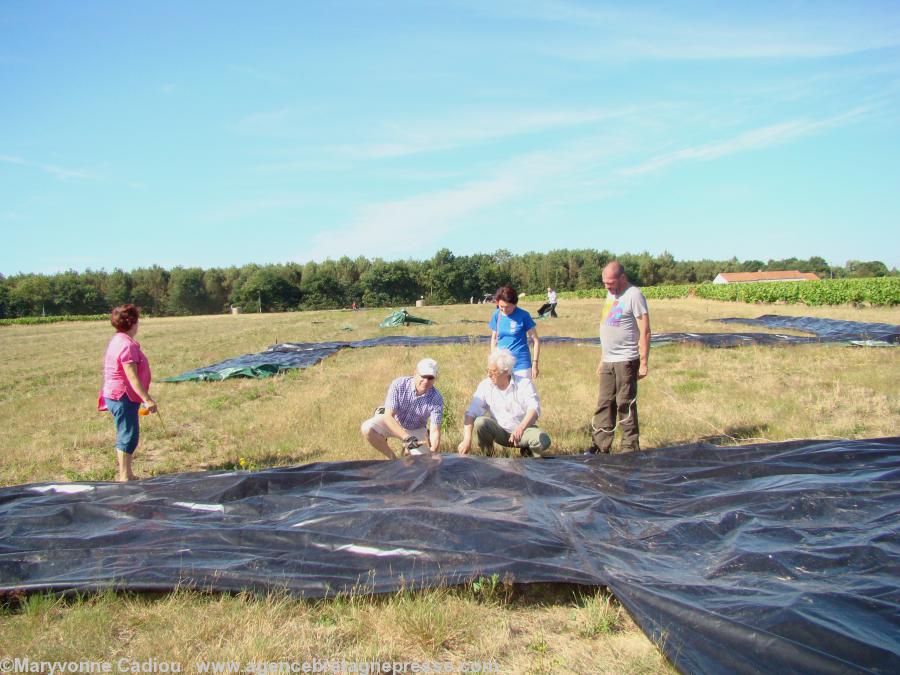 Une partie de l\'équipe fignole le H. Une partie de l\'équipe fignole le H.