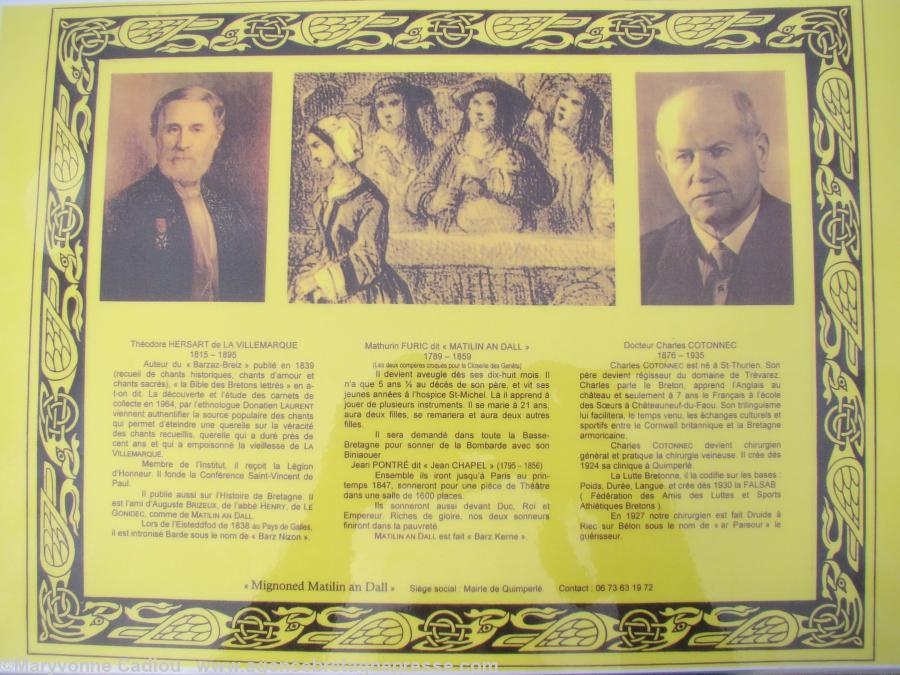 Reproduction avec portrait et biographie de trois Kemperlois célèbres. Source <i>Les Amis de Mathurin</i>. Reproduction avec portrait et biographie de trois Kemperlois célèbres. Source <i>Les Amis de Mathurin</i>.