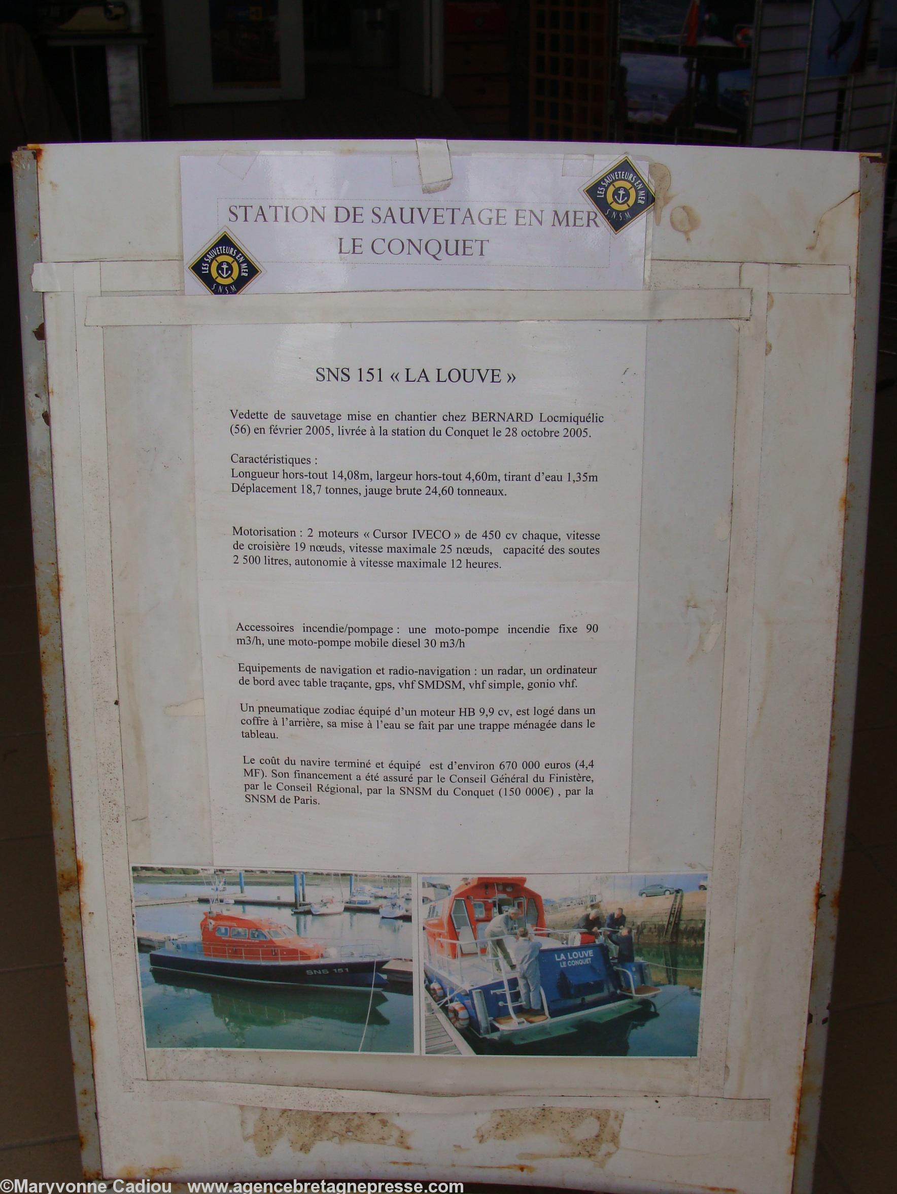 Le Conquet. Tout sur le nouveau canot de sauvetage <i>La Louve</i> mis en service en 2005. Le Conquet. Tout sur le nouveau canot de sauvetage <i>La Louve</i> mis en service en 2005.