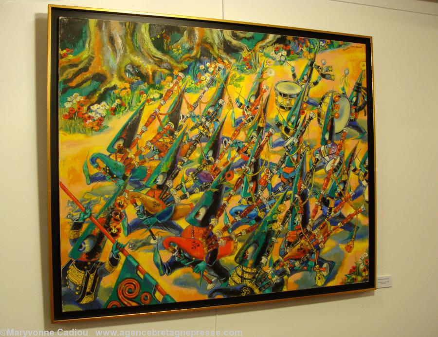 Bagad de Korrigans. Huile sur toile. 1956.<b>Cliquer sur les photos pour les agrandir</b> Bagad de Korrigans. Huile sur toile. 1956.<b>Cliquer sur les photos pour les agrandir</b>