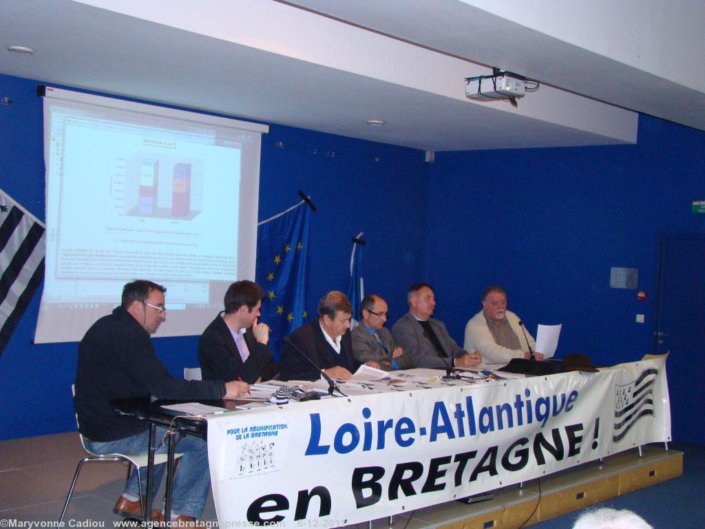 Assemblée générale de Bretagne Réunie 2011 à Nantes. Exposé du rapport financier par Michel François trésorier (à droite).