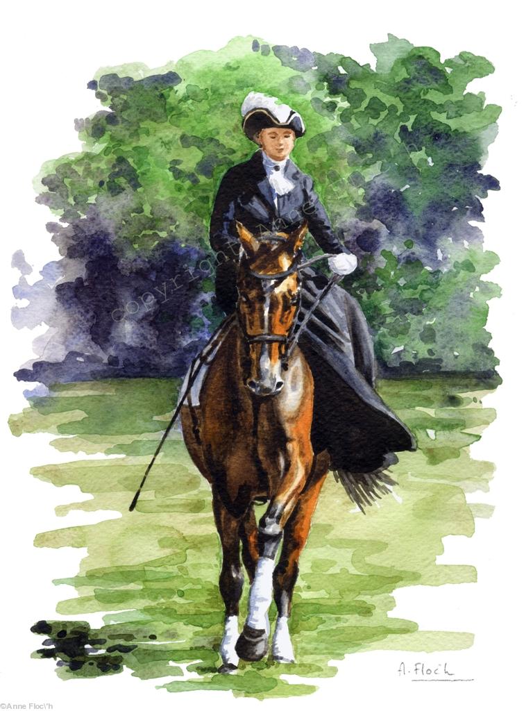 Amazone - aquarelle d\'Anne Floc\'h.