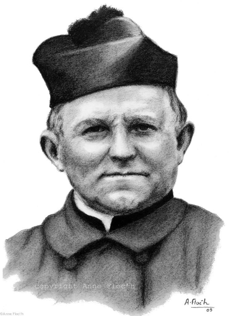 Portrait de l\'abbé Perrot d\'après une photo de Ronan Caouissin - Anne Floc\'h.