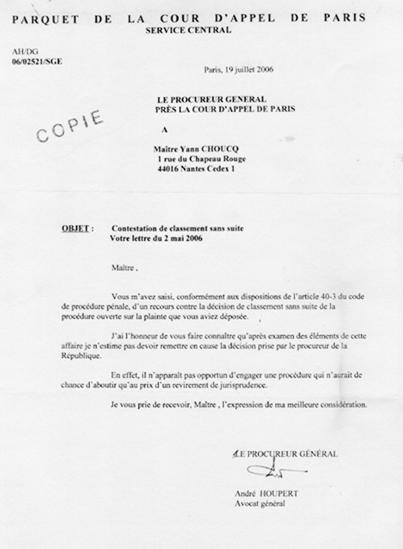 lettre du procureur