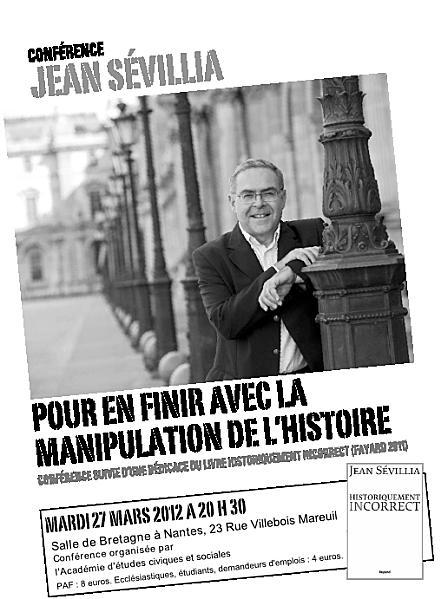 Jean Sévilla dédicacera son livre après une conférence.