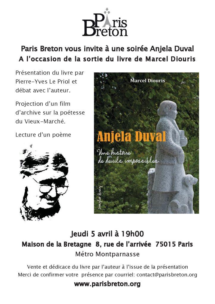 annonce soirée conférence Anjela Duval