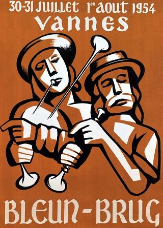 Prêt des Archives départementales du Finistère. Provenance fonds de l\'ancien Conservatoire de l\'Affiche de Bretagne à Locronan (initiative associative privée qui a fini par manquer de fonds... financiers). Légende par Agence Bretagne Presse.