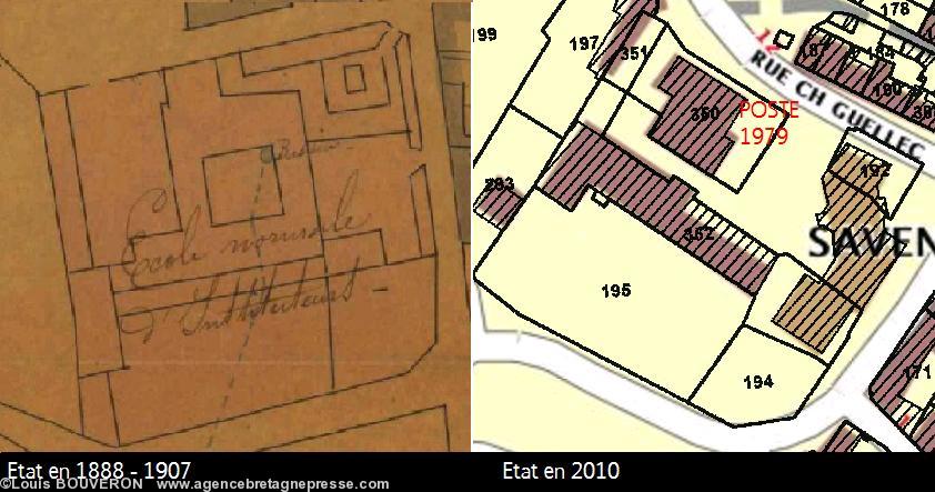 Plan de masse comparé en 1888 et 2010 Plan de masse comparé en 1888 et 2010