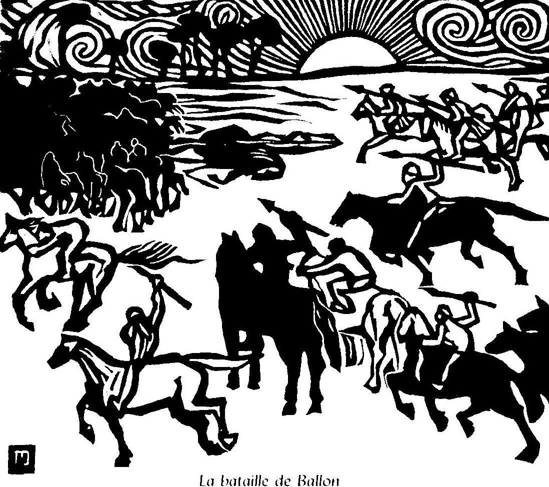 Gravure de Jeanne Malivel dans <i>L\'Histoire de Notre Bretagne</i> de 1922. Domaine public.