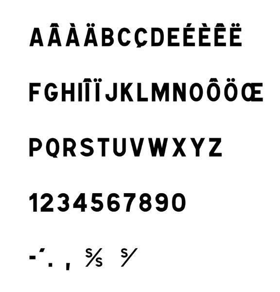 Police officielle L1 : pour les panneaux
en français. Police officielle L1 : pour les panneaux
en français.