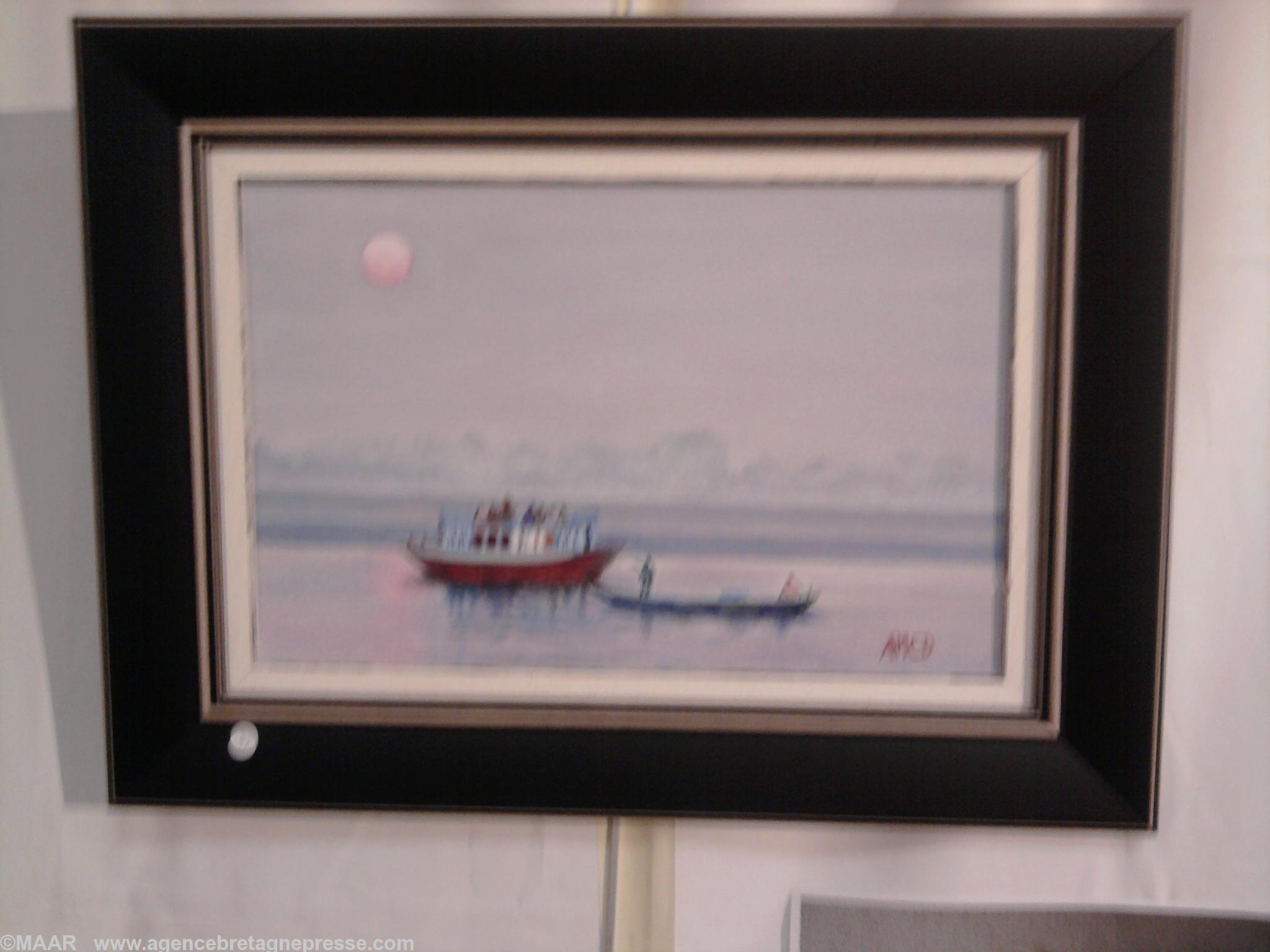 L\'aube sur Bénarès oeuvre de Anne Marie David L\'aube sur Bénarès oeuvre de Anne Marie David