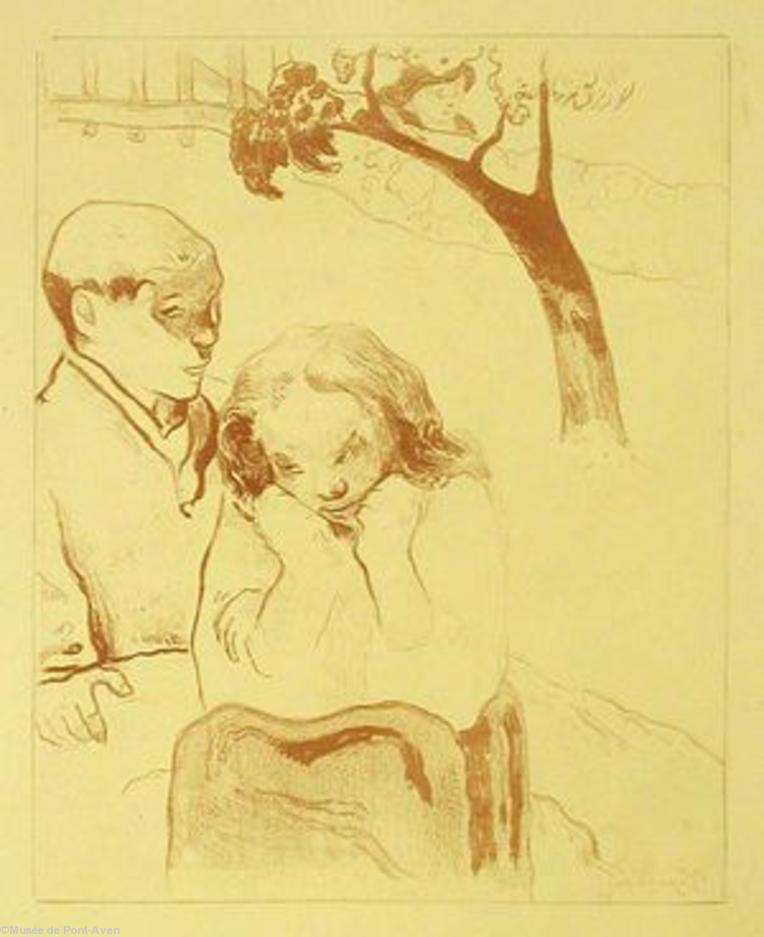 La zincographie <i>Misères humaines</i> de Paul Gauguin.