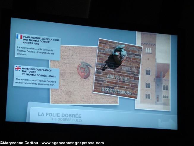 Tour Dobrée à Nantes. Vidéo bilingue dans la grande salle. Tour Dobrée à Nantes. Vidéo bilingue dans la grande salle.