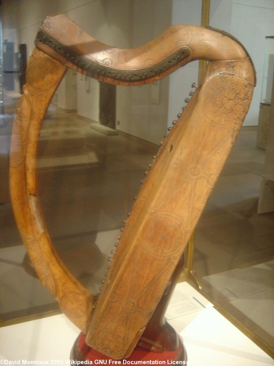 Harpe celtique au Musée de l\'Écosse à Édimbourg.