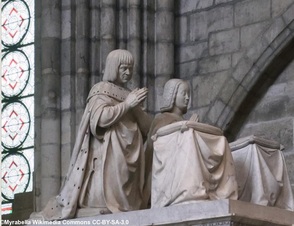 Anne de Bretagne. Saint-Ouen basilique Saint-Denis. Sur la plate forme de leur tombeau les souverains agenouillés. Anne de Bretagne. Saint-Ouen basilique Saint-Denis. Sur la plate forme de leur tombeau les souverains agenouillés.