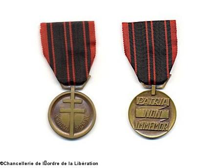 Médaille de la Résistance. Avers et revers. Médaille de la Résistance. Avers et revers.