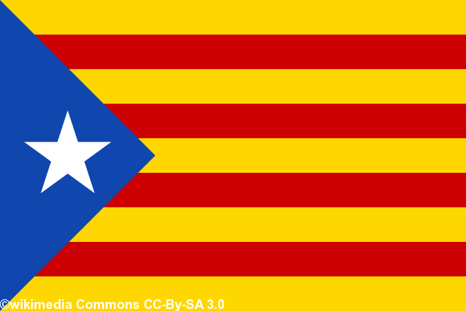 Drapeau catalan avec étoile