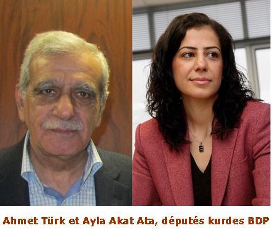 Ahmet Türk et Ayla Akat Ata députés BDP autorisés à rencontrer jeudi 3 janvier Abdullah Öcalan