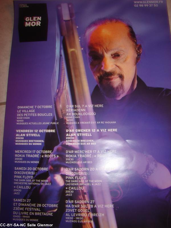 Affiche du concert d\\\'Alan Stivell le 12 octobre 2012 à Karaez-Carhaix.