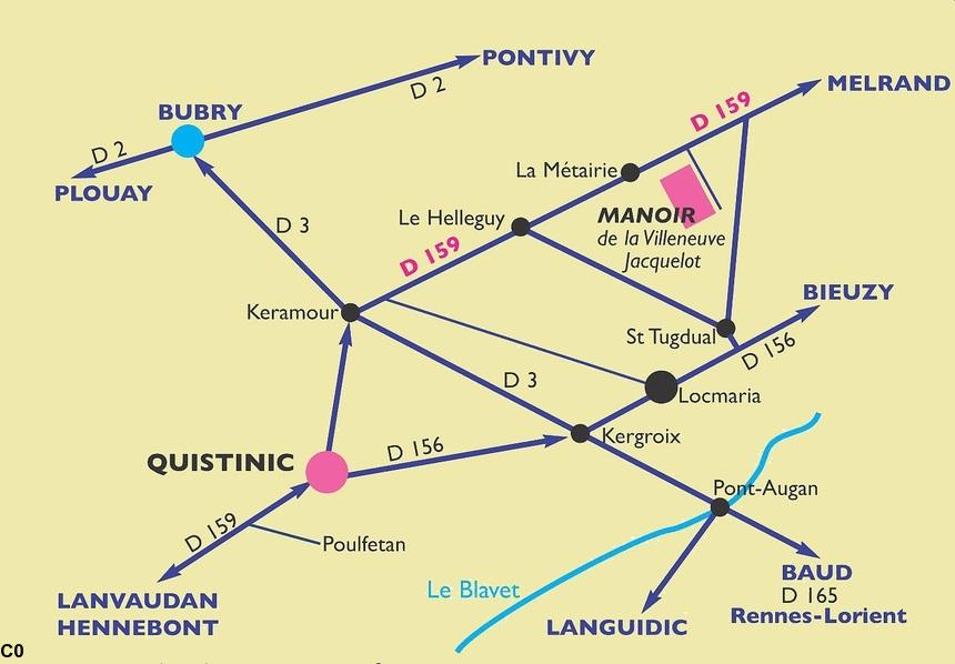 Manoir de la Villeneuve Jacquelot en Quistinic. Plan
